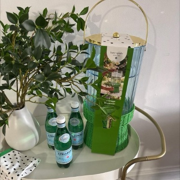 Kate Spade New york x Target Acrylic Beverage Dispenser with Woven Stand green - Picture 2 of 5